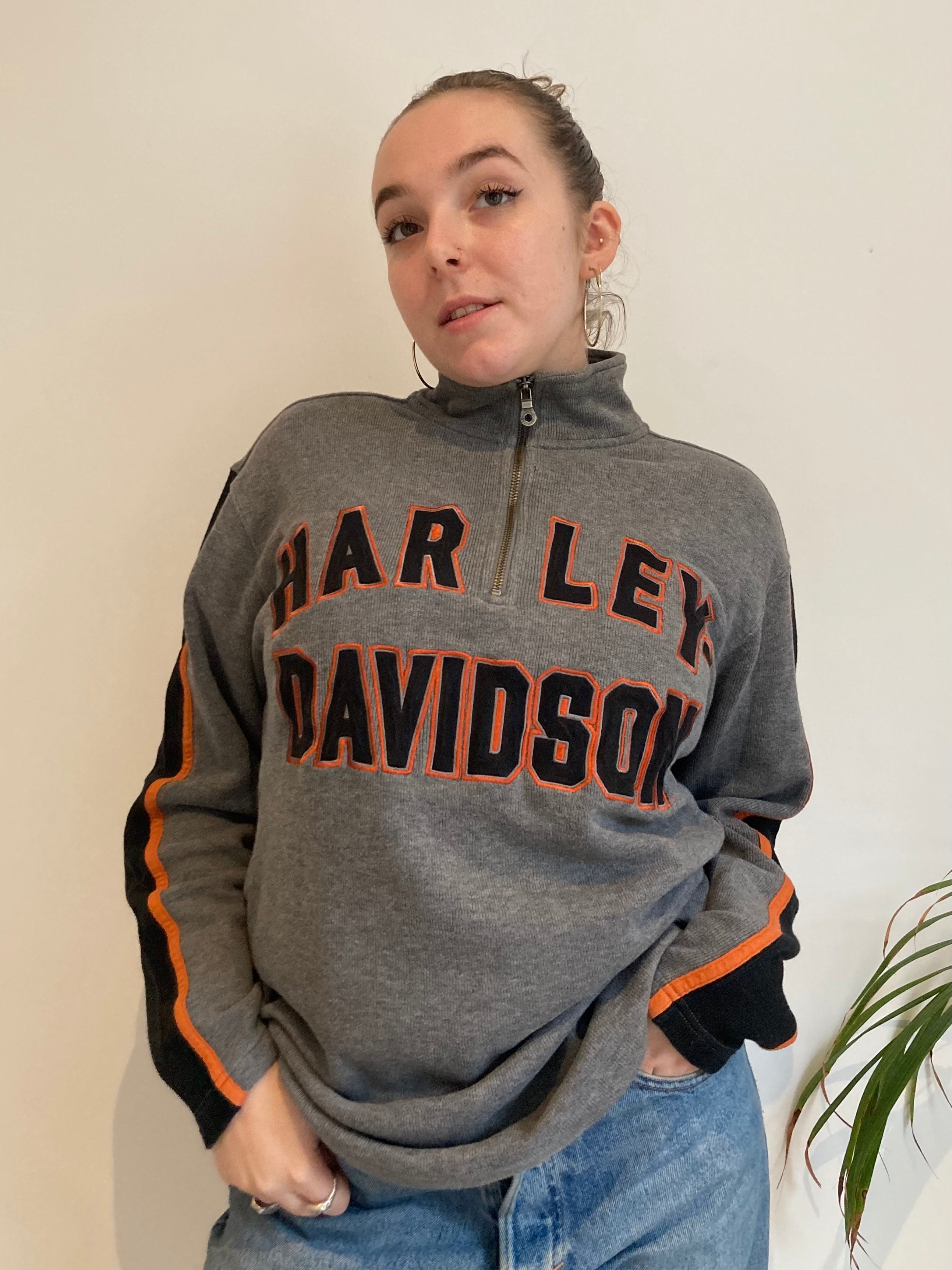 Harley davidson half zip sweatshirt best sale