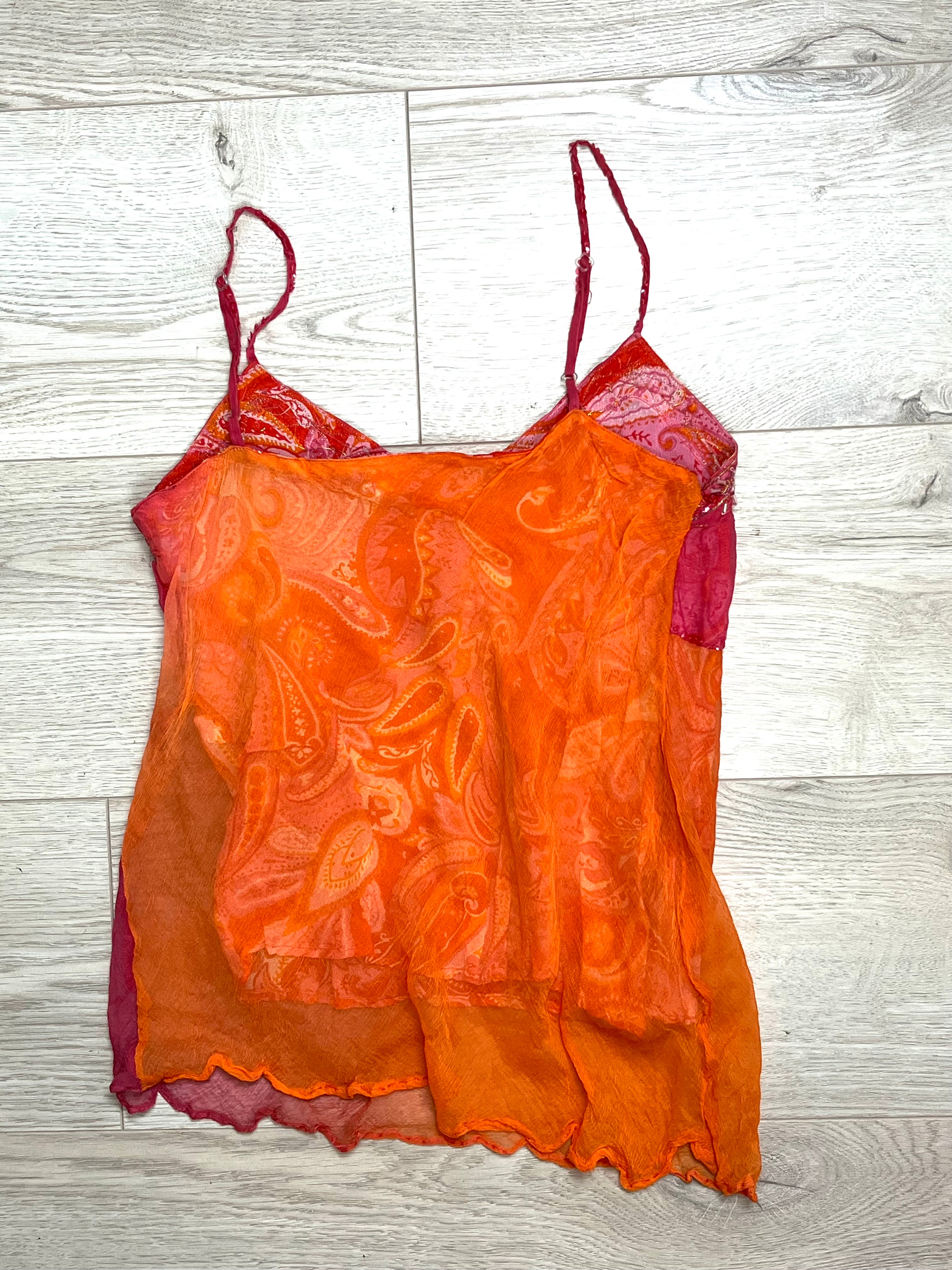 Vintage Pink and Orange Y2K Top