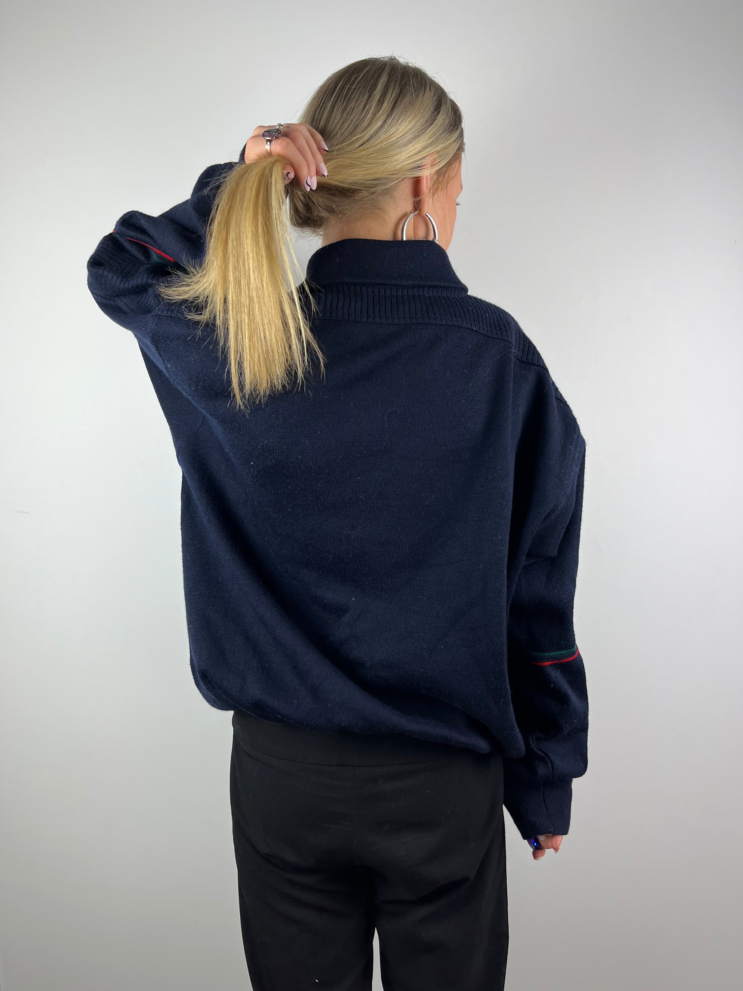 Vintage Navy Collared Knit (XL)