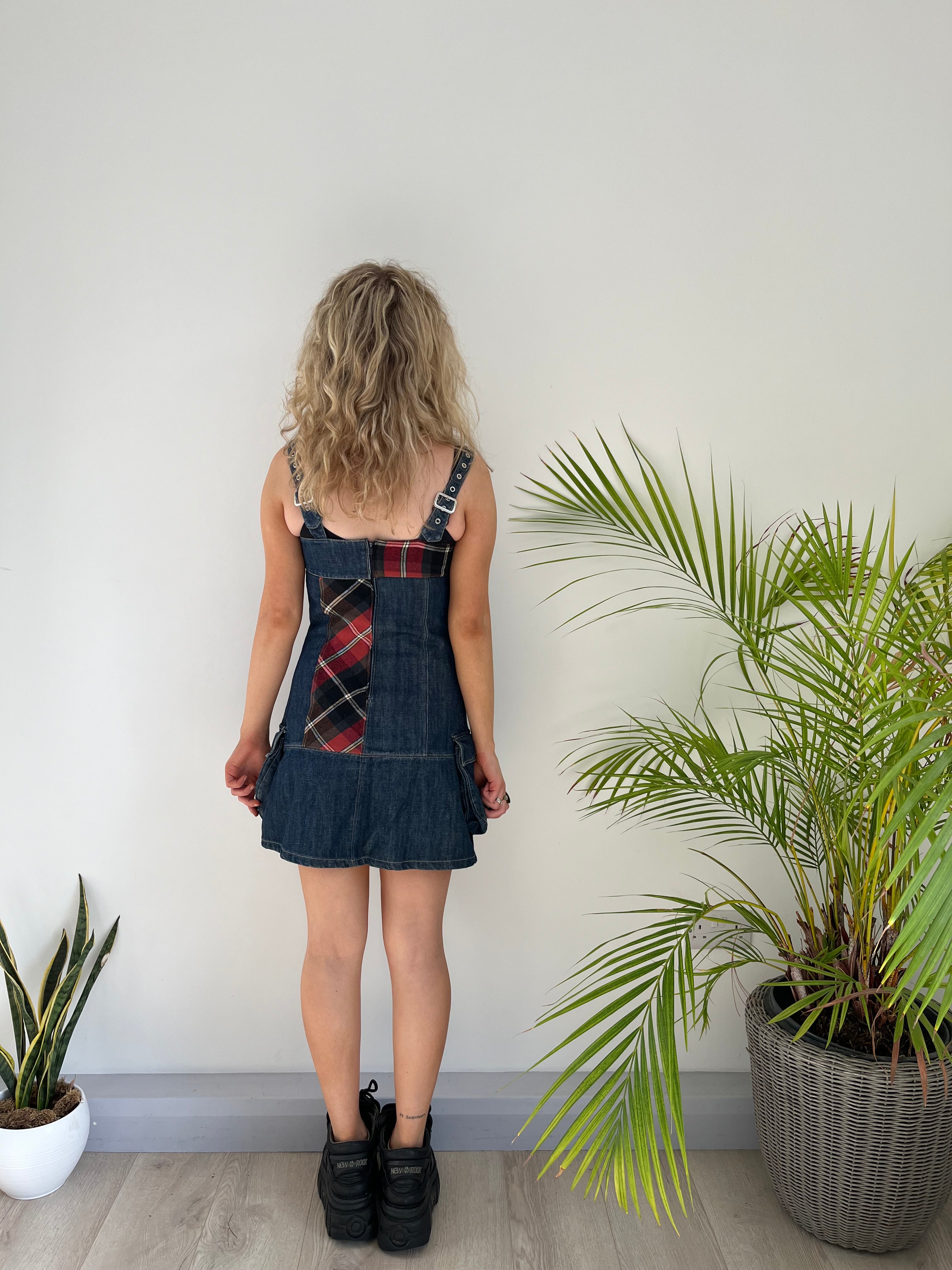 Vintage Y2K Denim Mini Dress (XS)