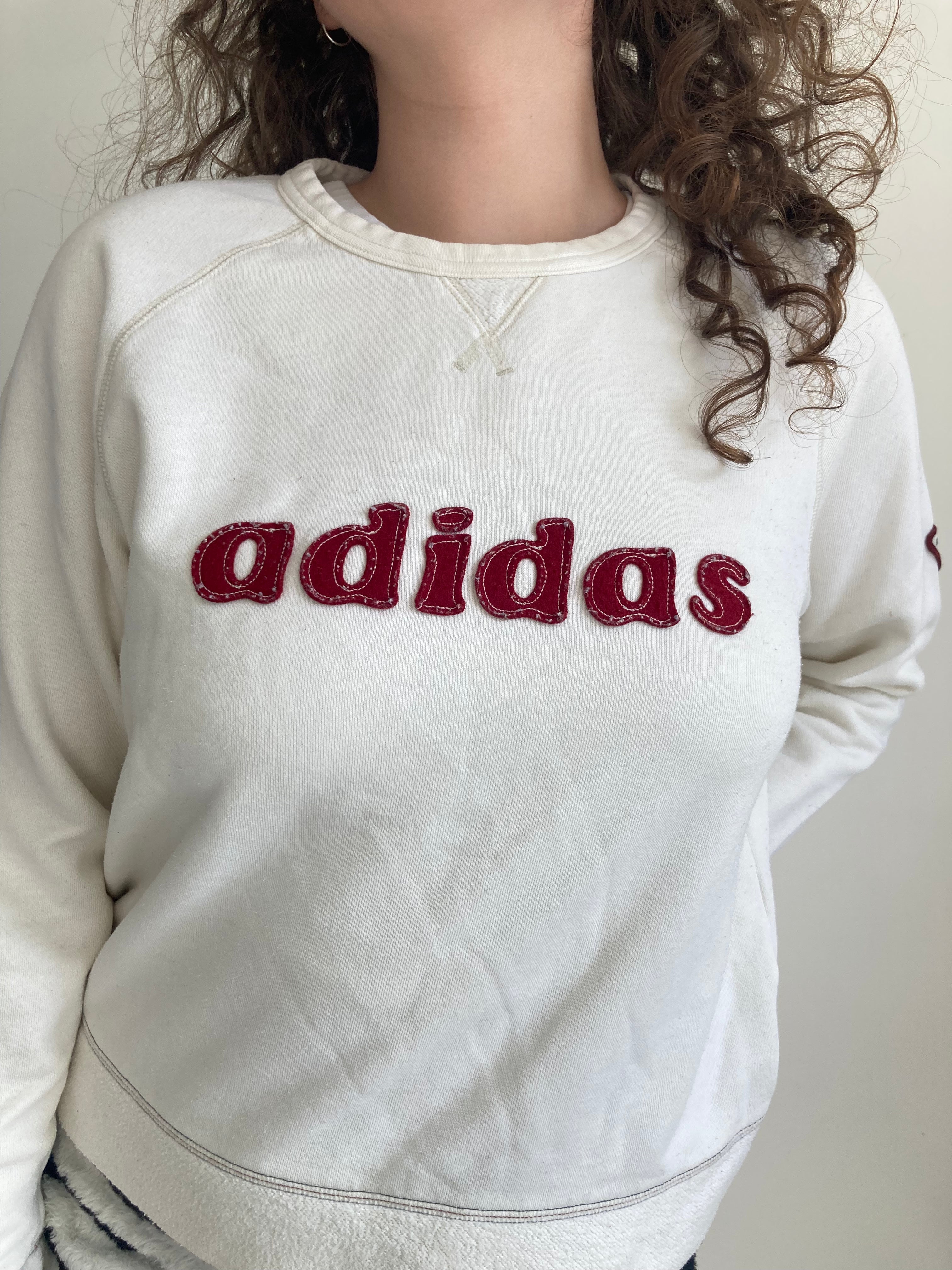 vintage cream red adidas sweatshirt