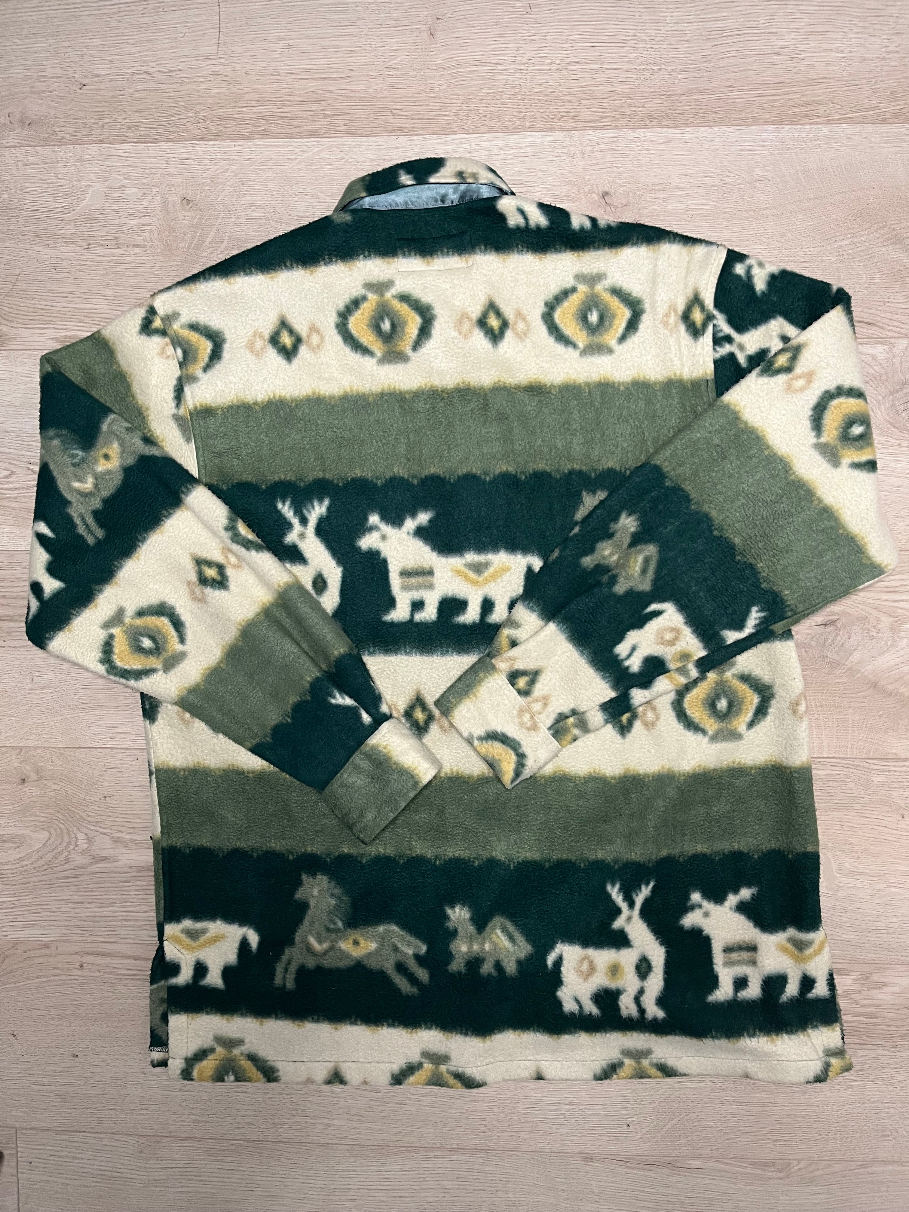 Vintage Green Patterned Fleece