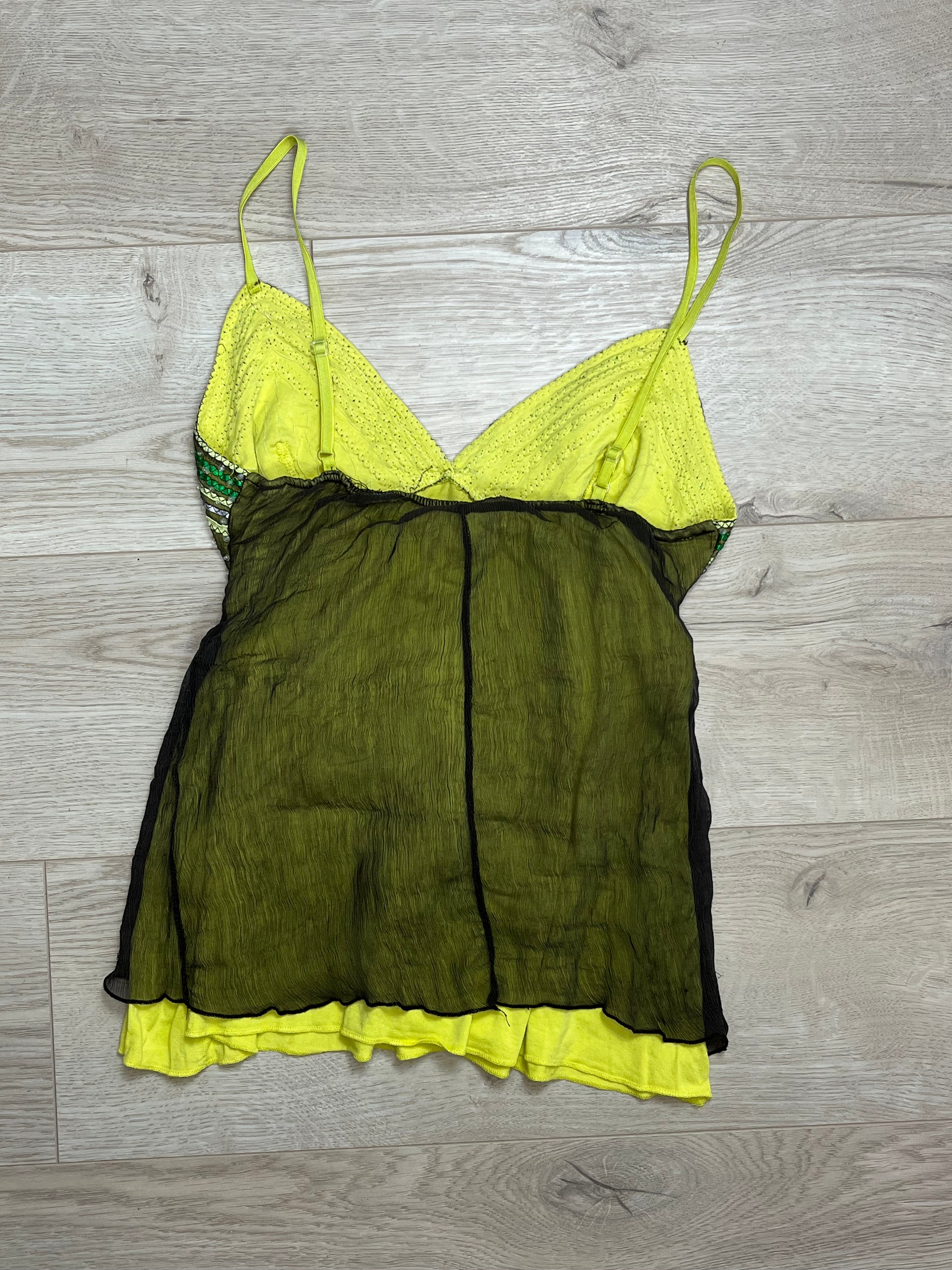 Vintage Green Y2K Top