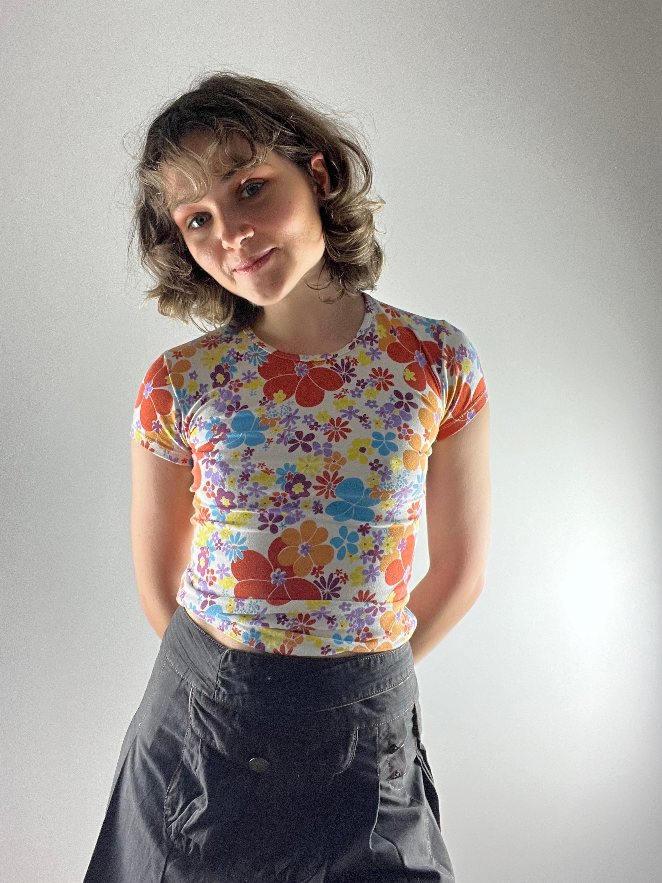 Vintage Floral Cropped Top size small