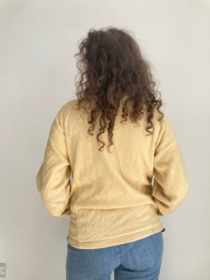 soft yellow vintage north face fleece