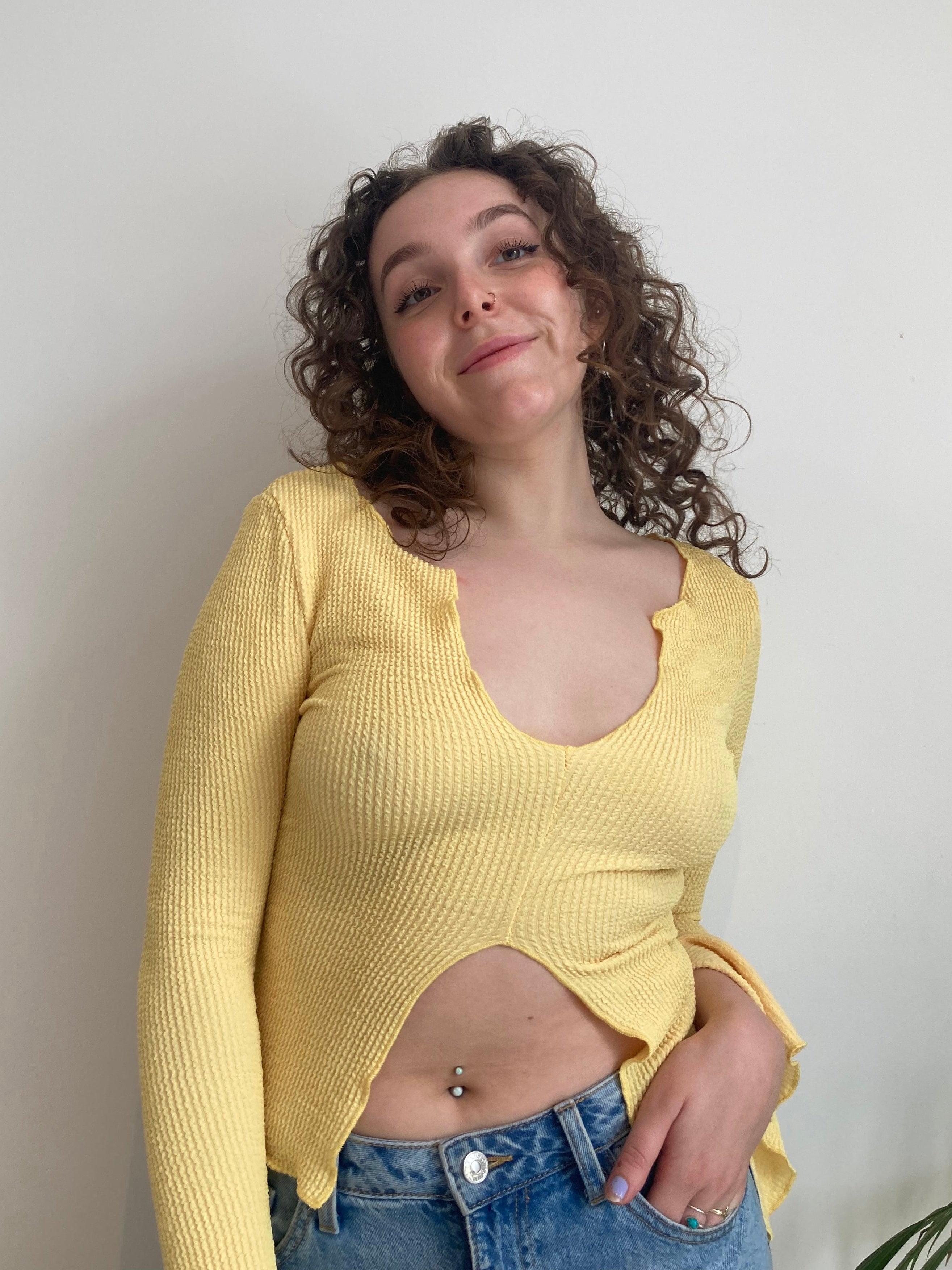 Yellow Flared Top (S)