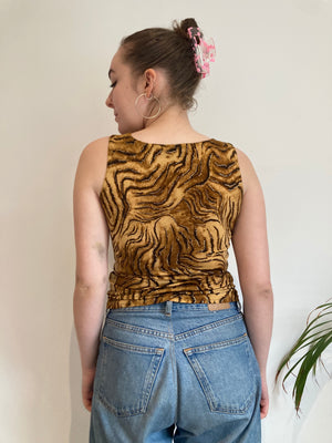 Vintage tiger print top y2k