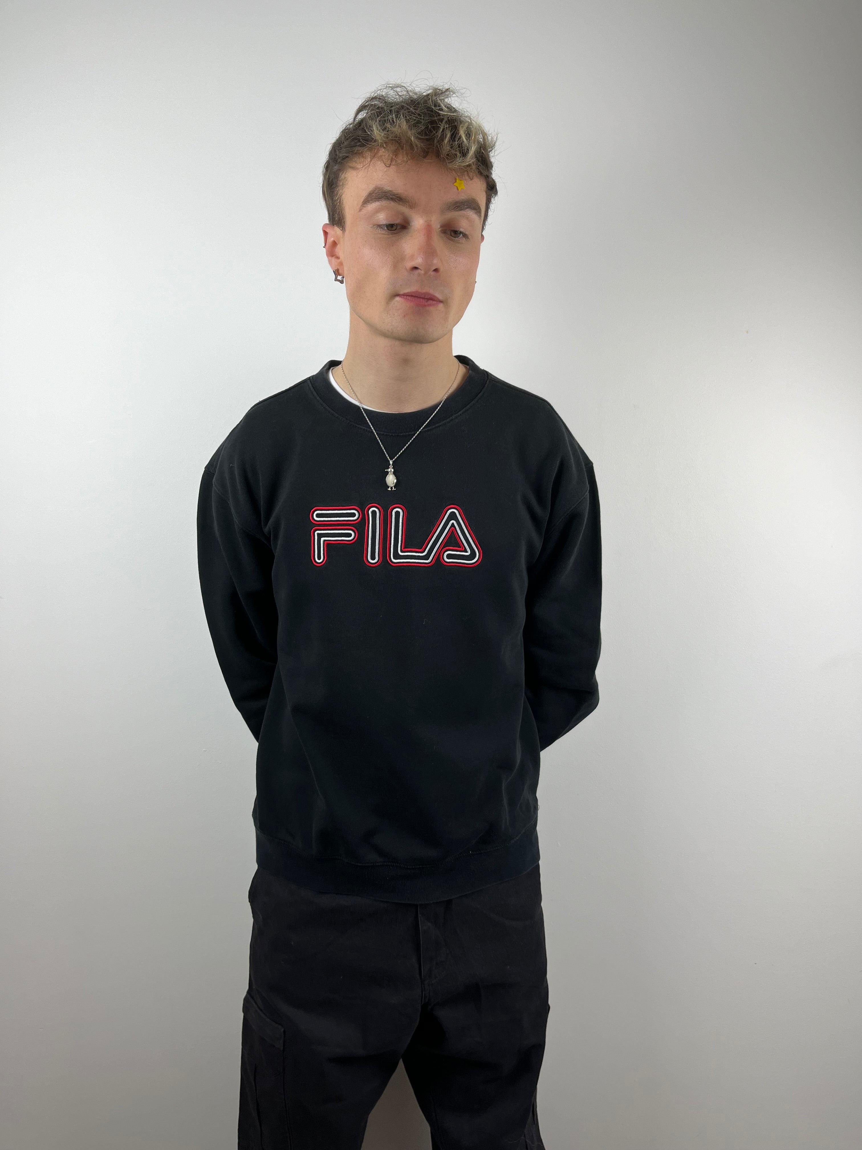 Vintage black fila sweatshirt