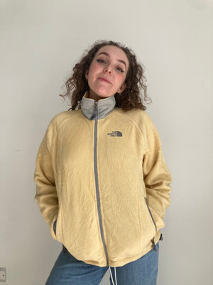 soft yellow vintage north face fleece