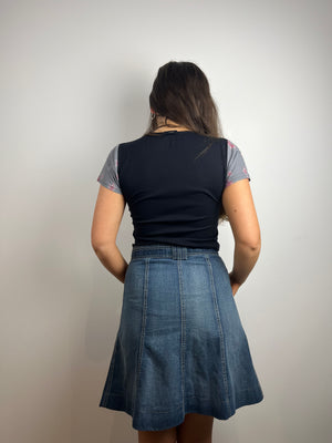 Vintage Y2K denim skirt with belt