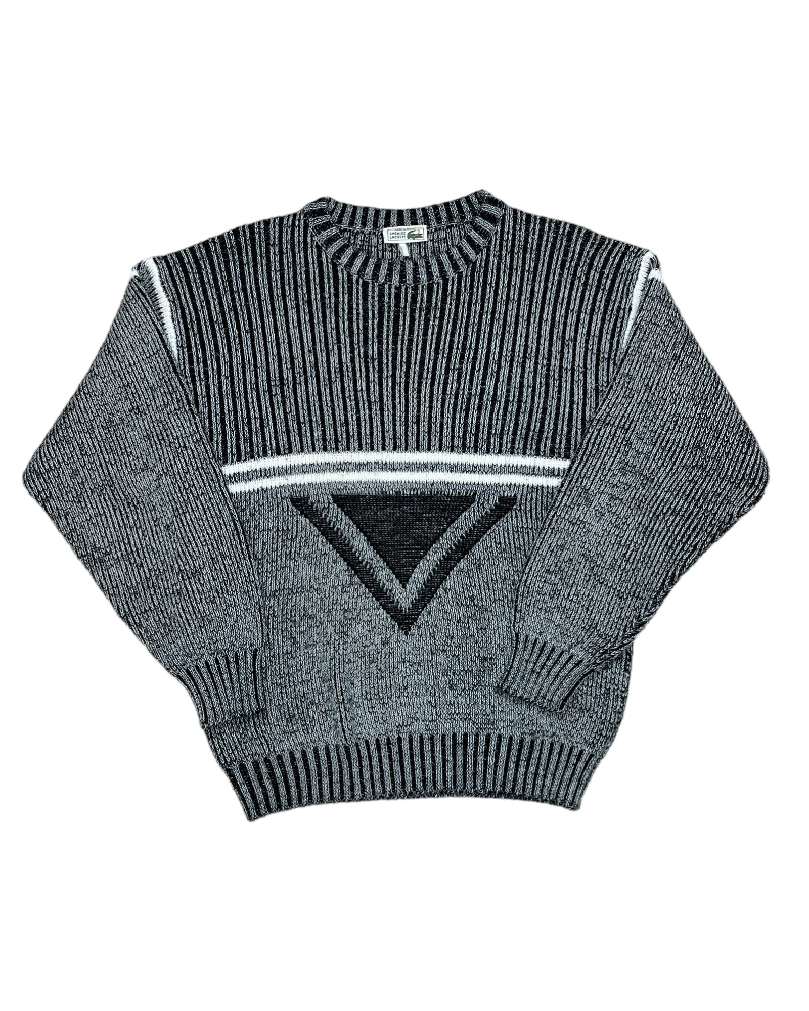 Vintage black and white Lacoste knit jumper