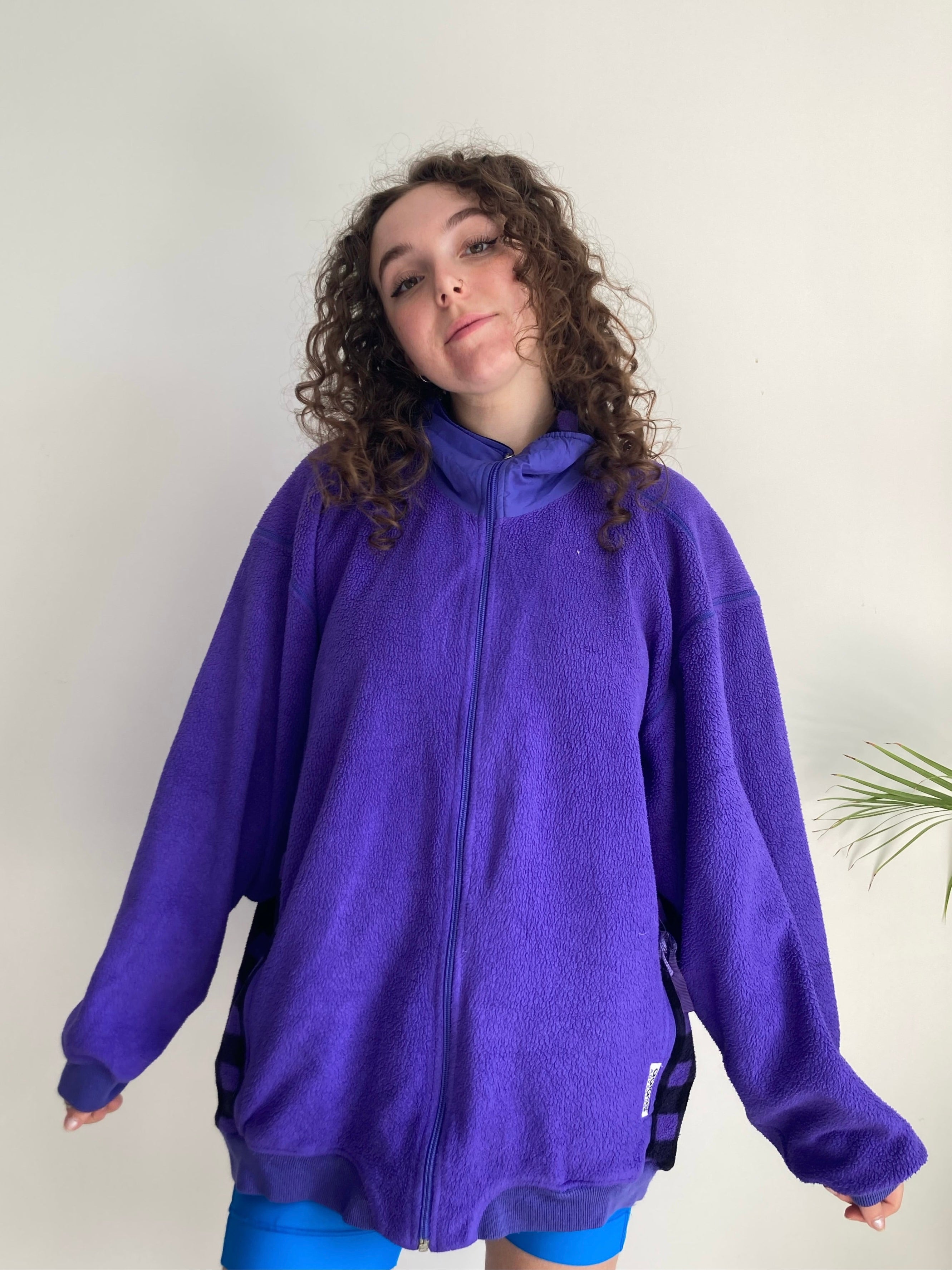 vintage purple gingham adidas fleece