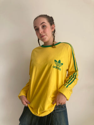 brazil yellow adidas vintage tshirt