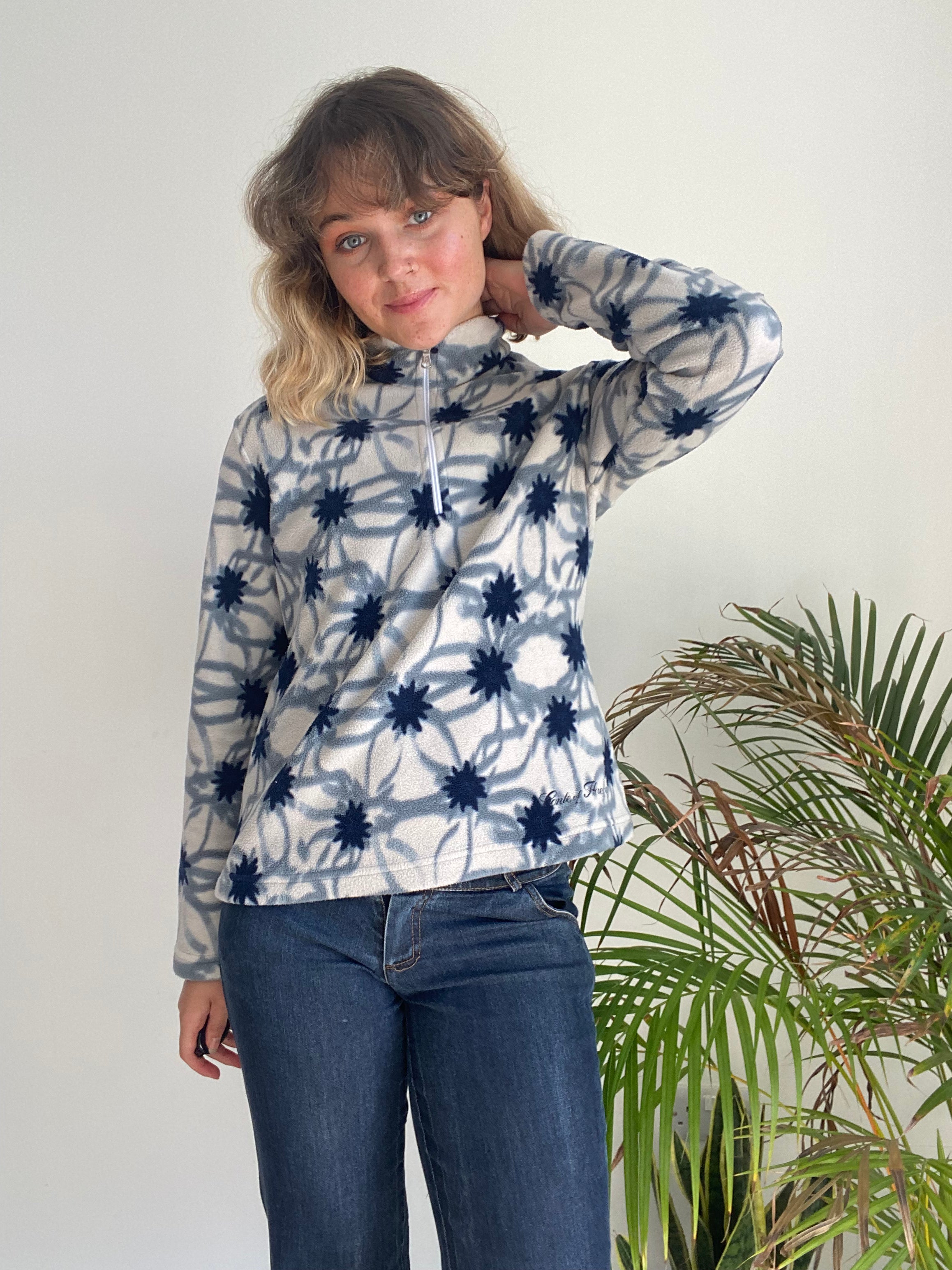 Vintage Floral Printed Fleece (S)