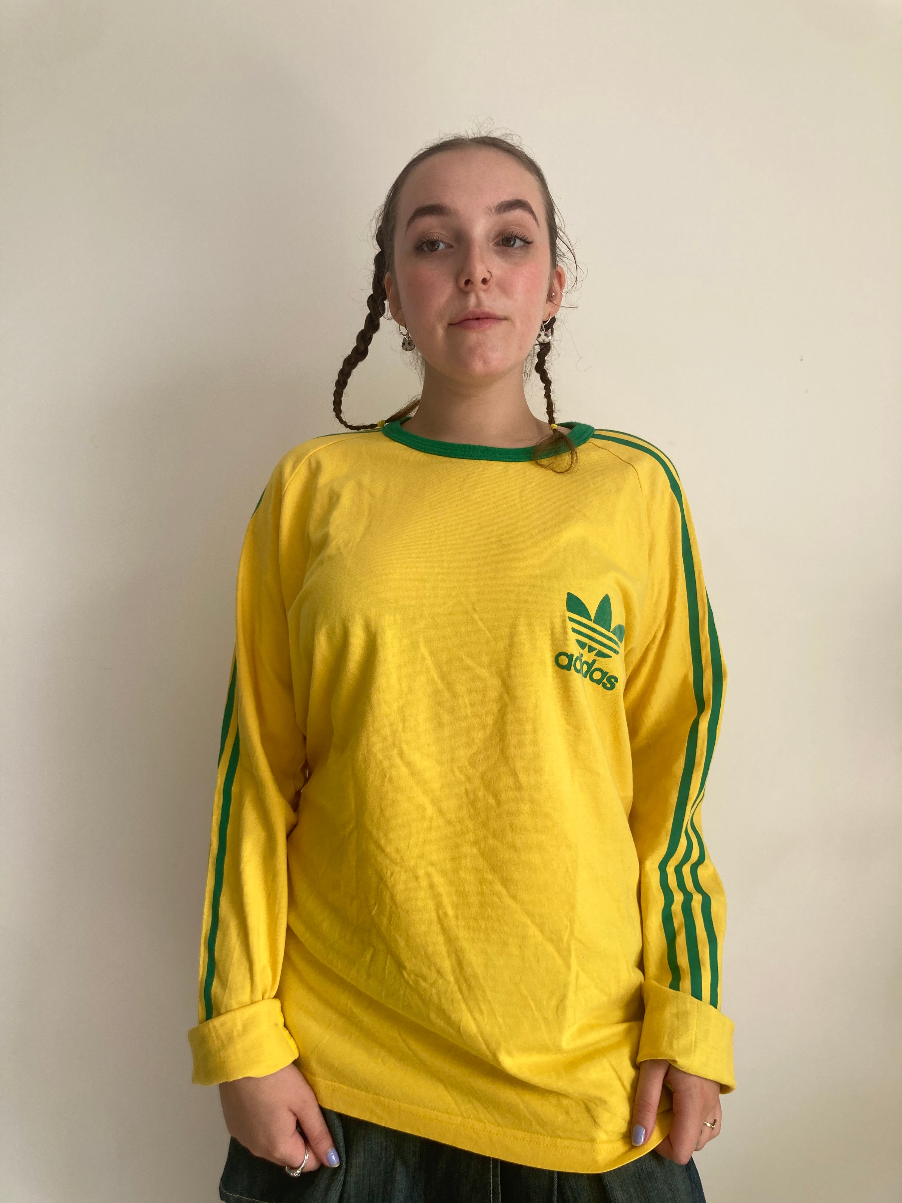 brazil yellow adidas vintage tshirt