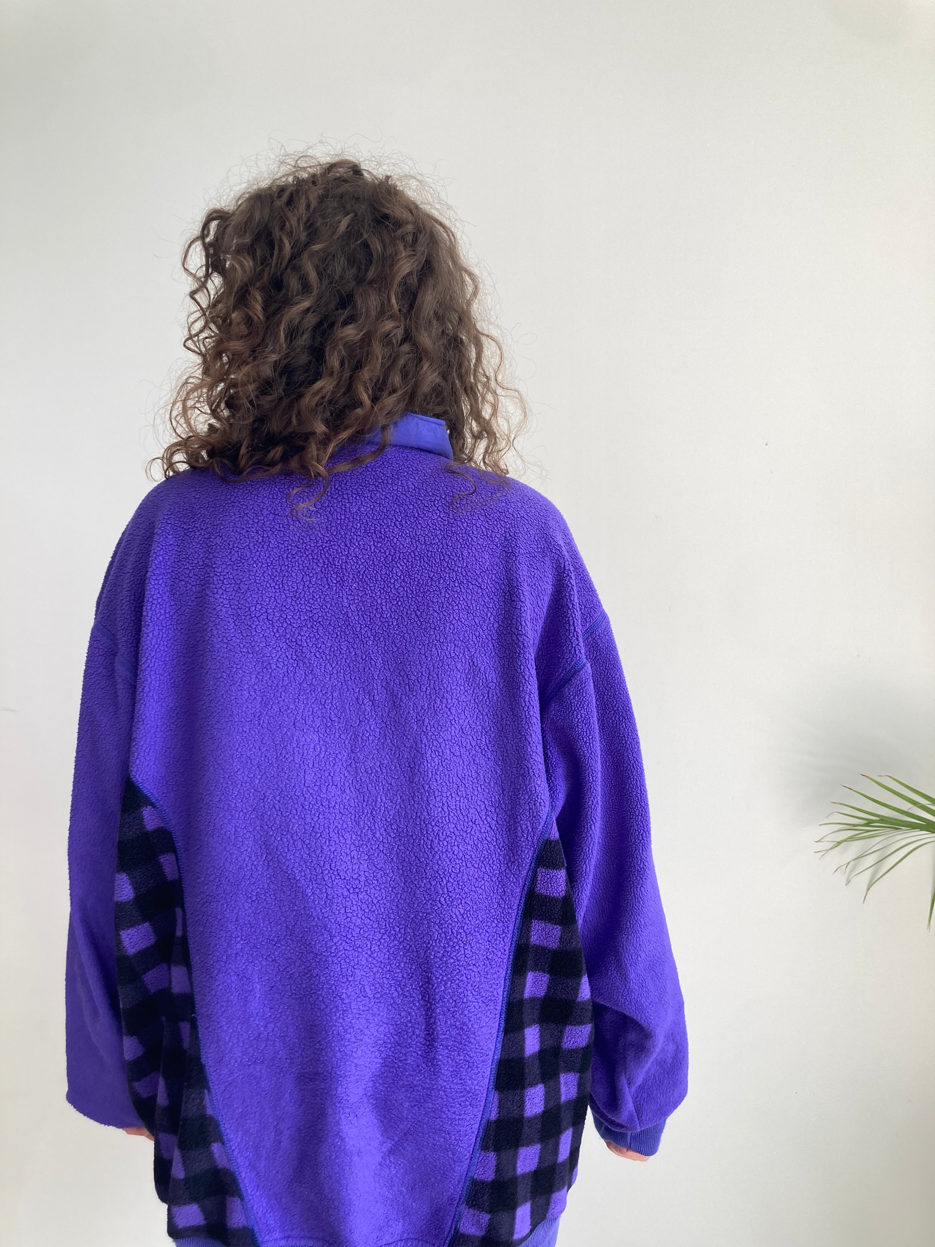 vintage purple gingham adidas fleece