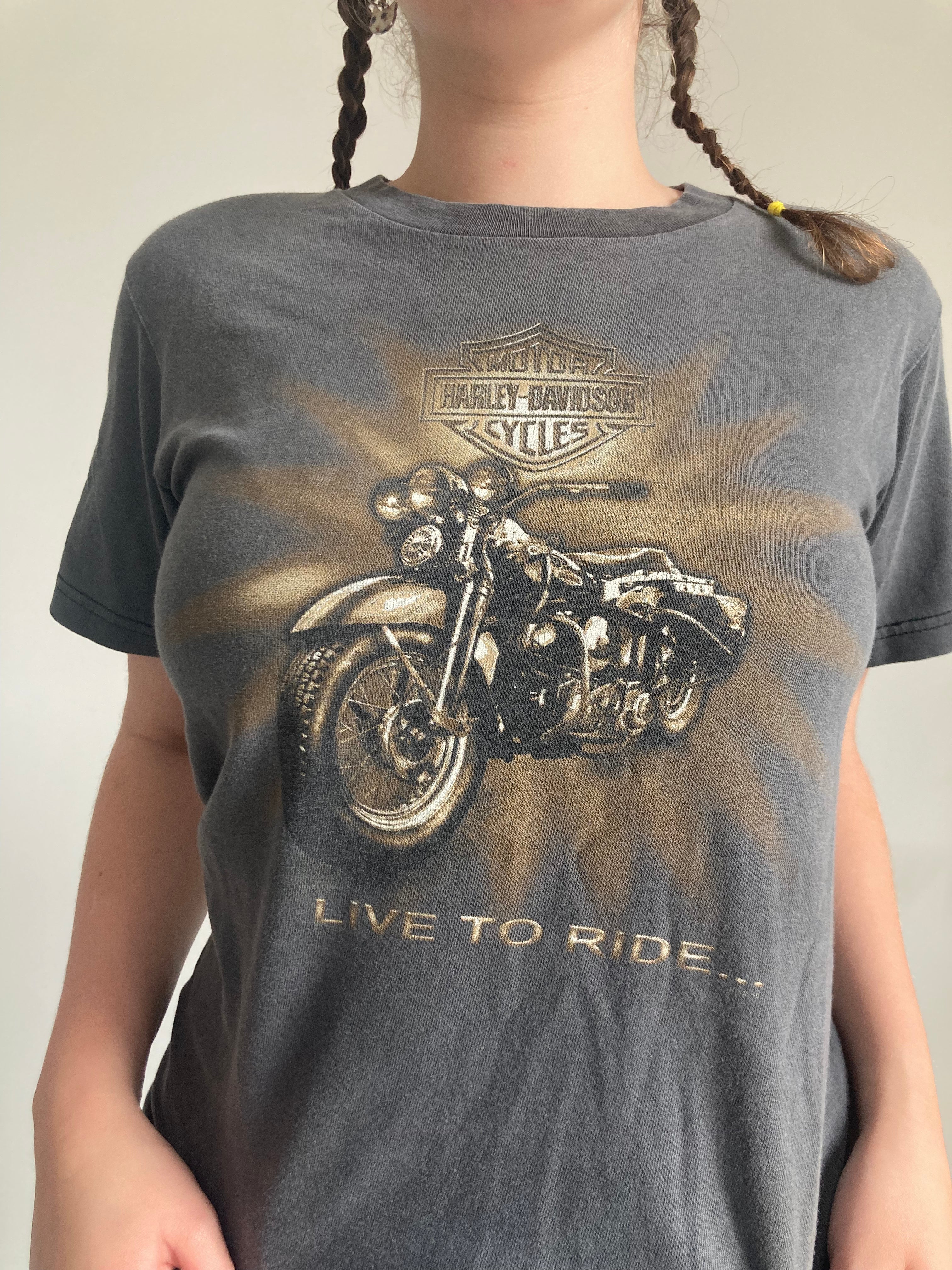 vintage grey harley davidson tshirt 