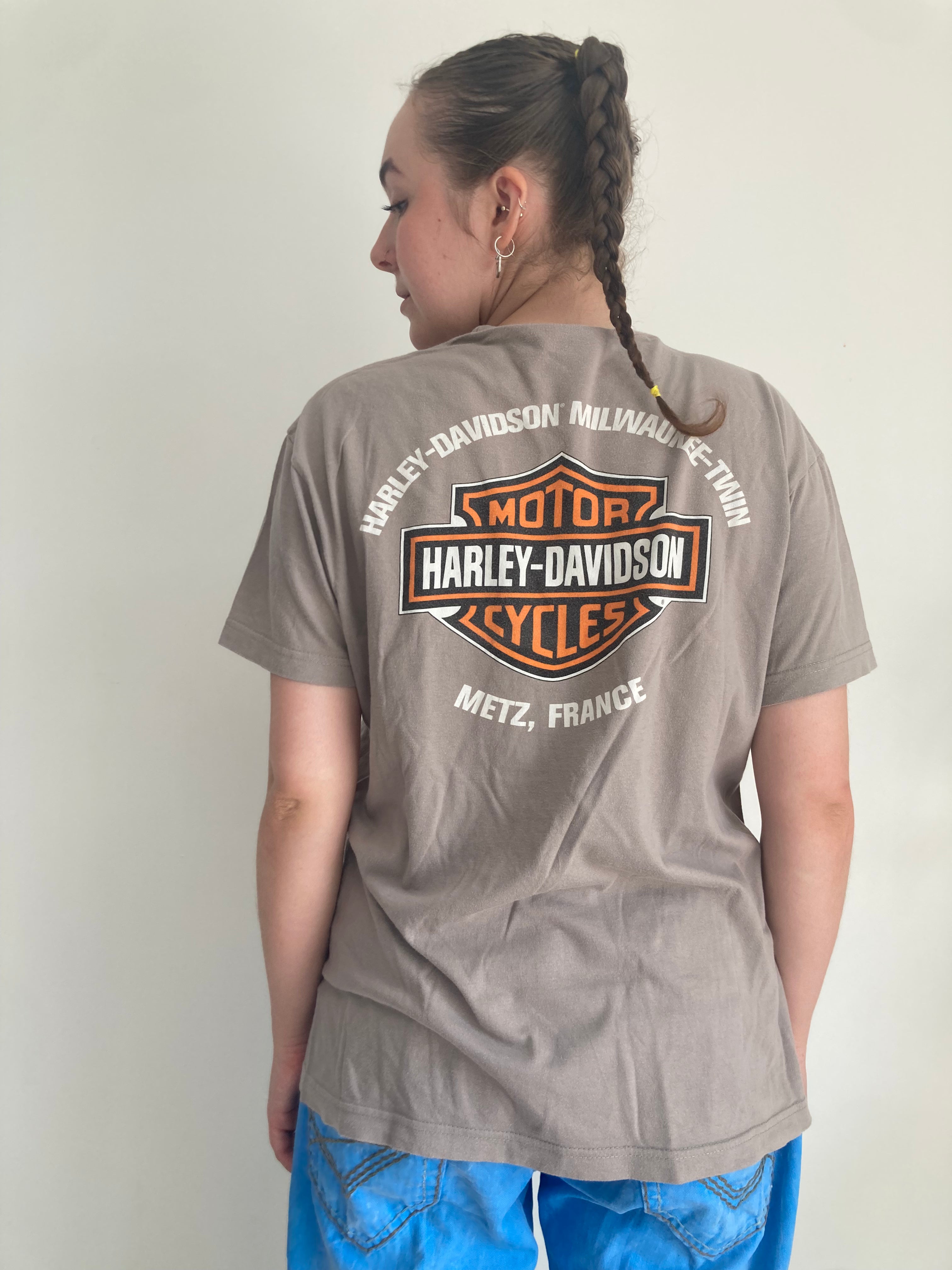 vintage taupe harley Davidson tshirt