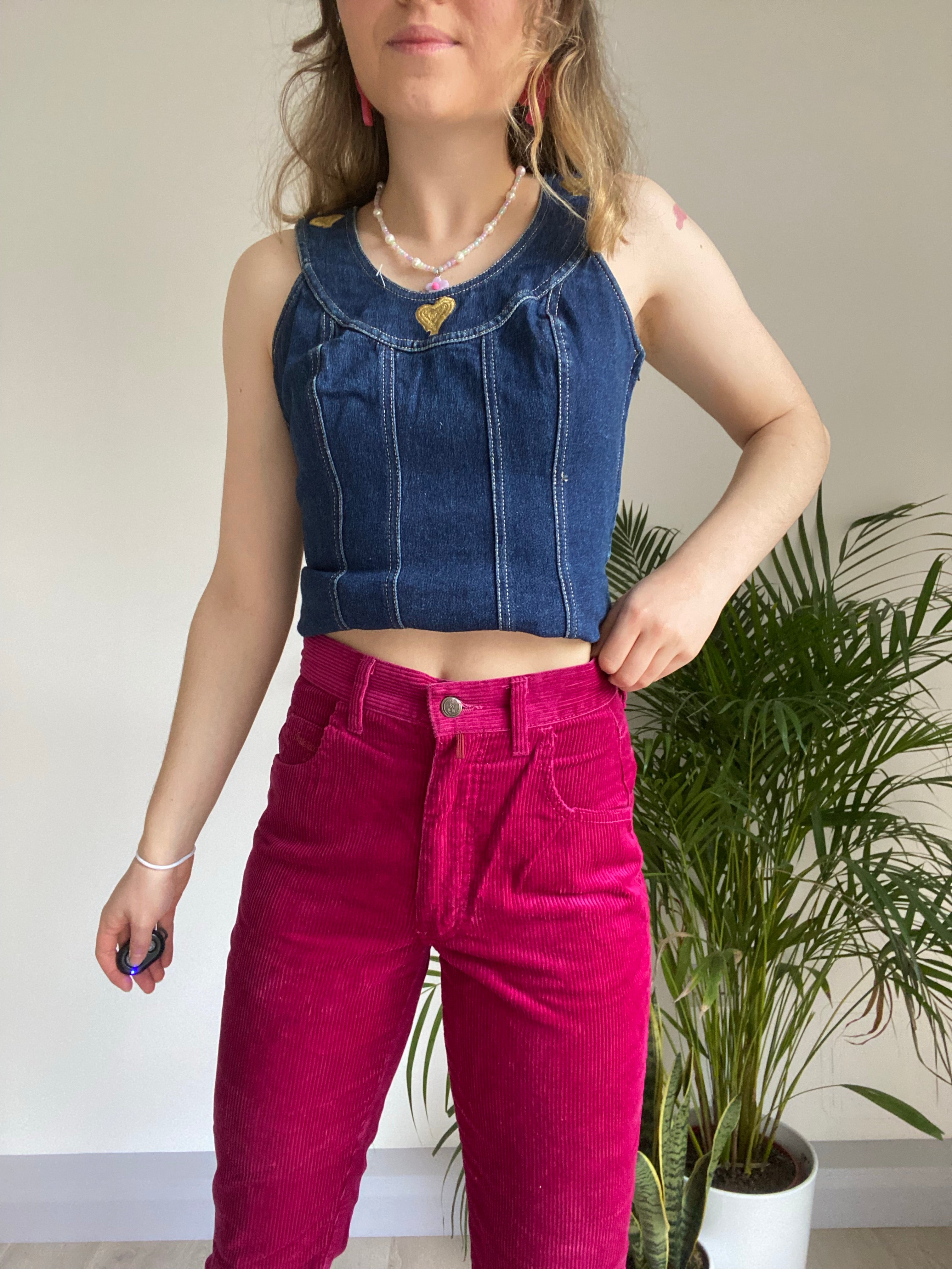 Vintage Denim Corset Top