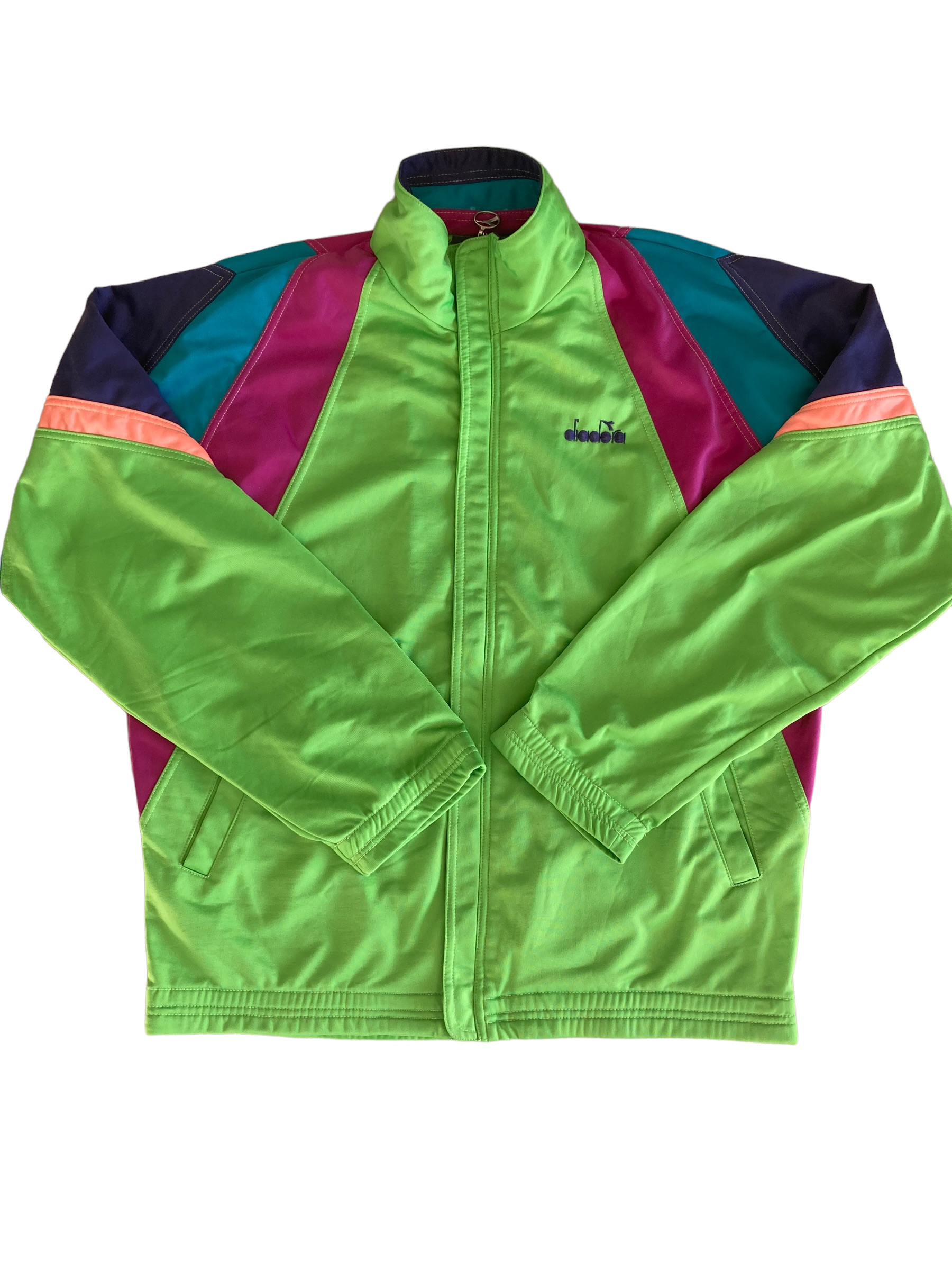 lime green diadora sports jacket