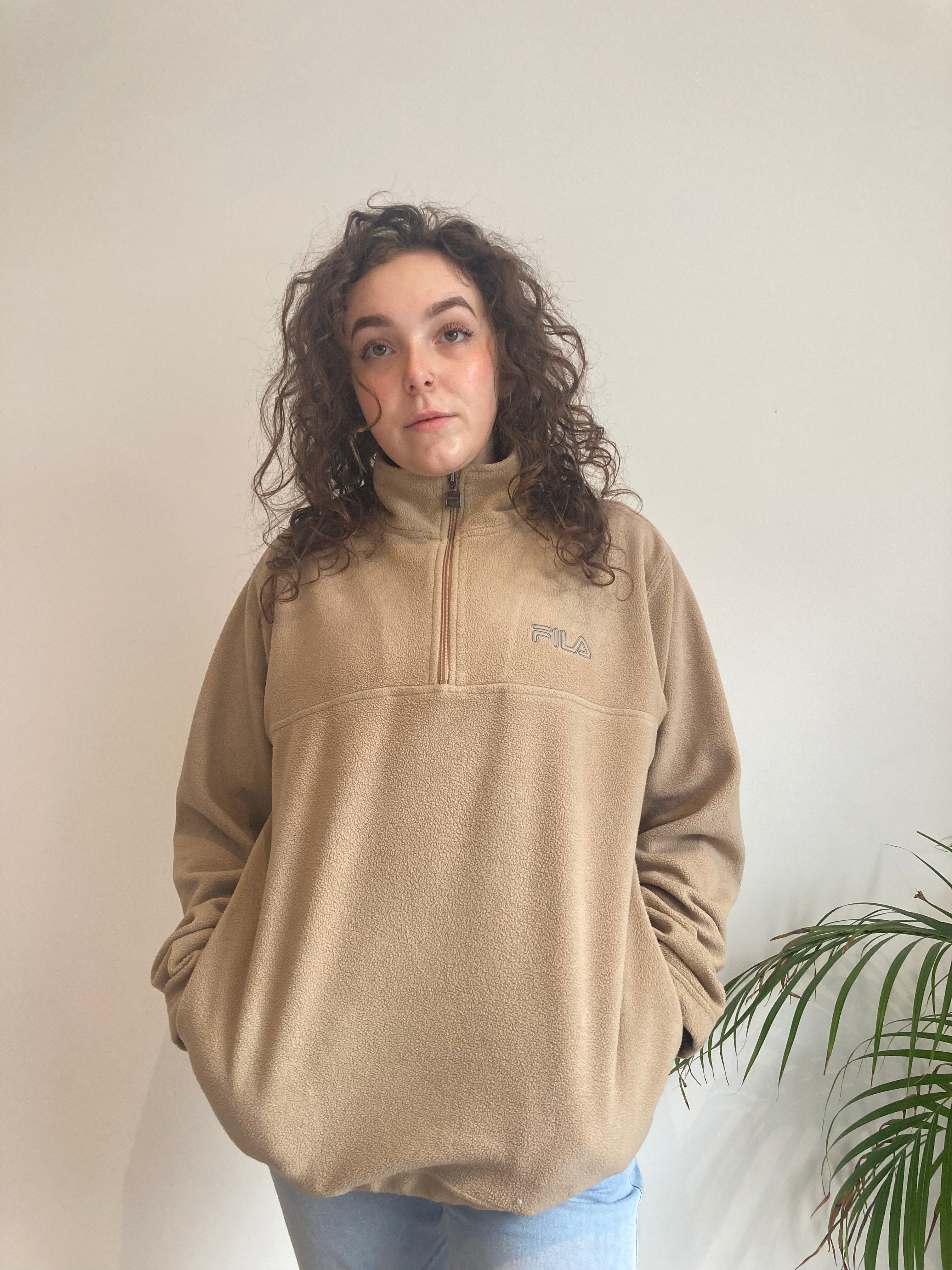 tan fila halfzip fleece 