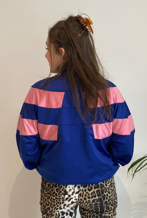 pink blue vintage diadora sports jacket mens