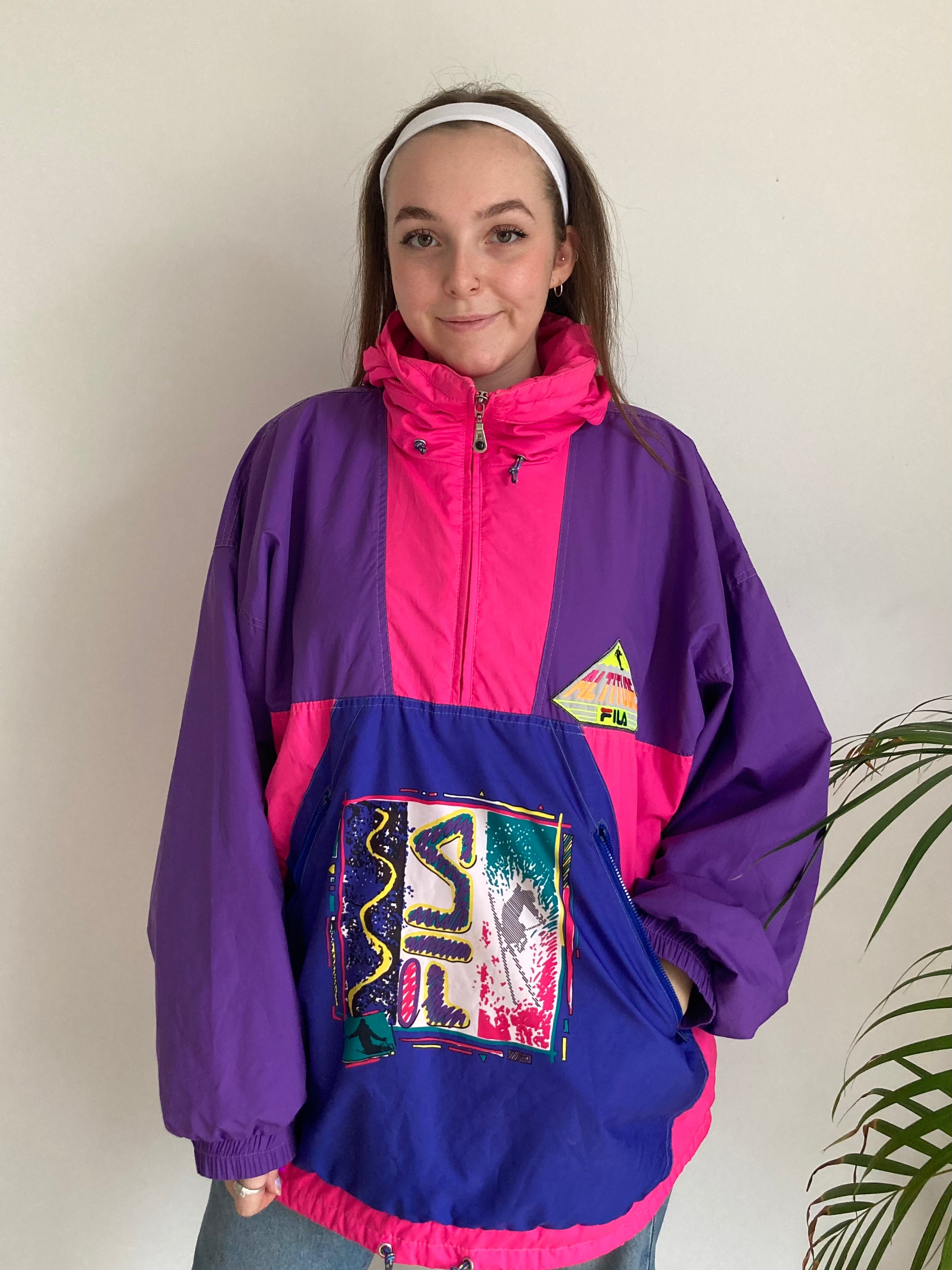 hot pink purple ski jacket hooded