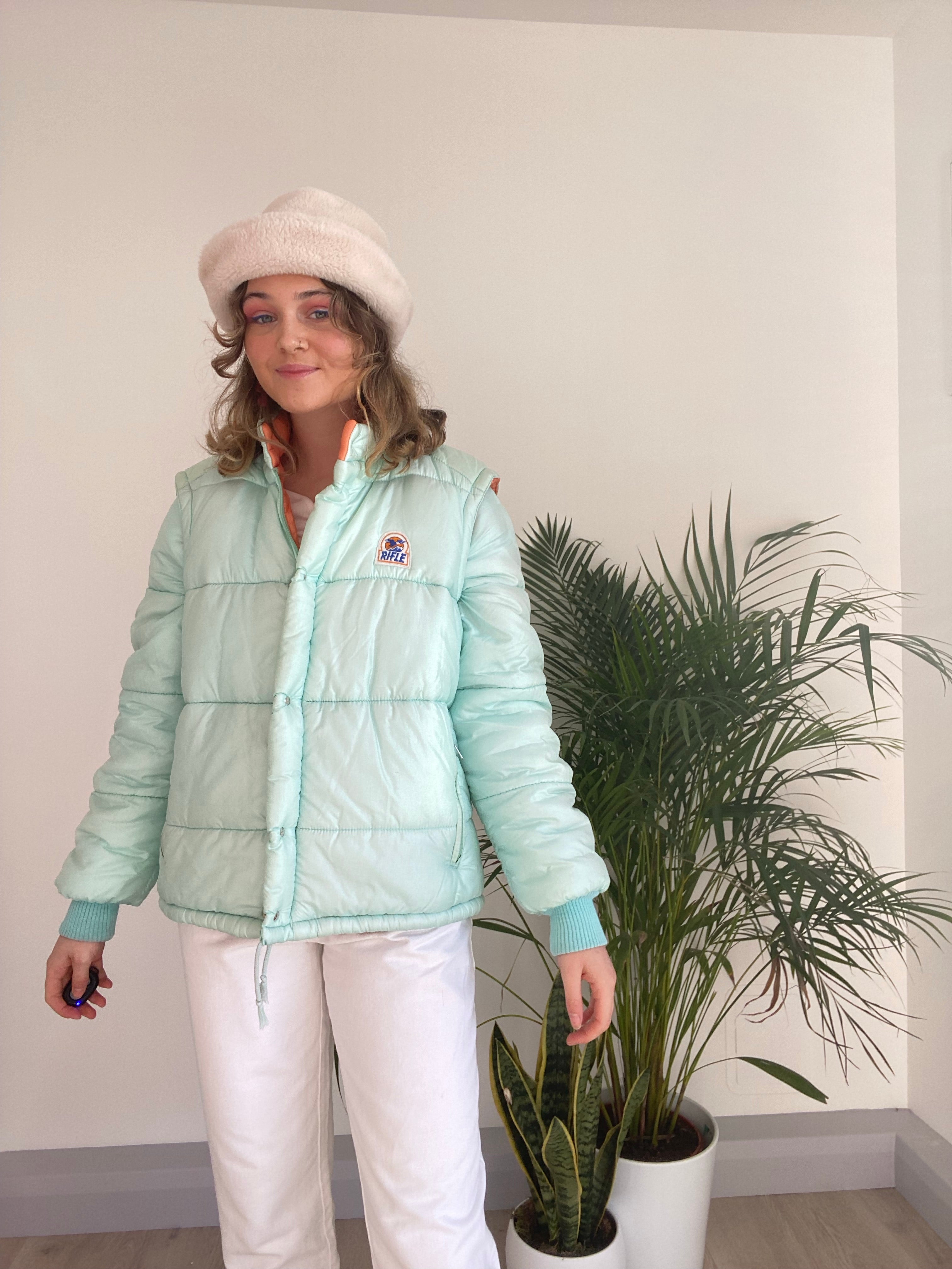 mint green sports jacket puffer